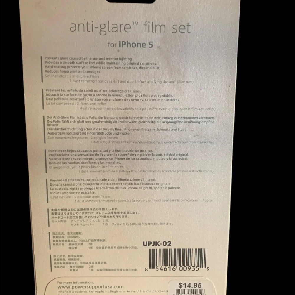 Anti-glare film set for iPhone 5
